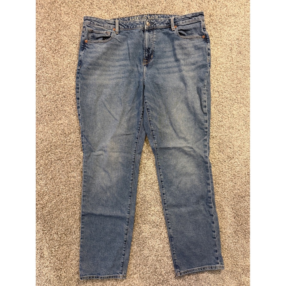 American Eagle Skinny Jeans Womens 14 Long Blue Stretch High Rise Denim